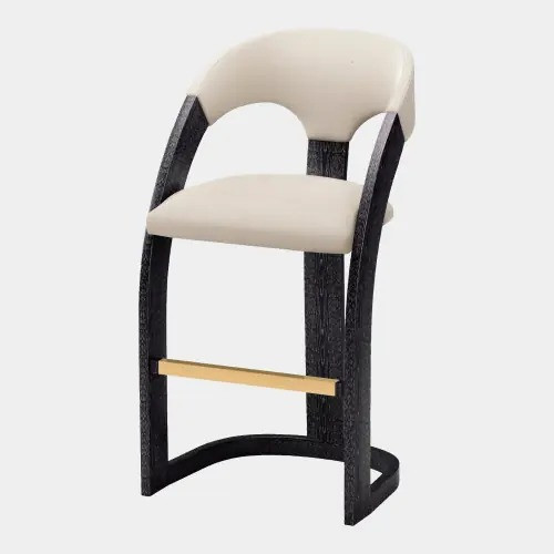 Global Views Delia Barstool - Ebony & Muslin