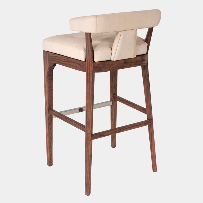 Global Views Moderno Barstool - Ivory Marble Leather