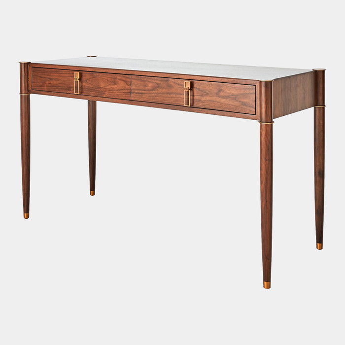 Global Views Triple Curve Desk - Walnut