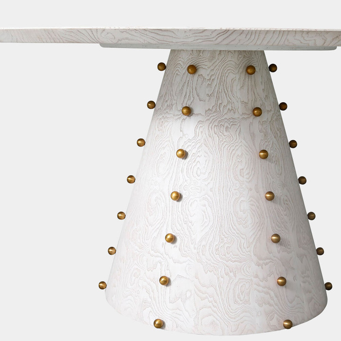 Global Views Spheres Dining Table - White Burl