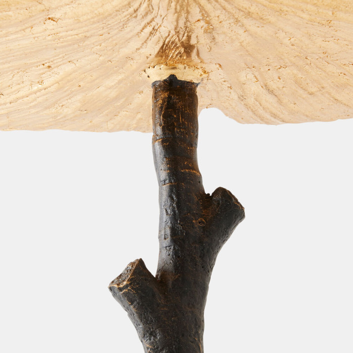 Global Views Ginkgo Leaf Side Table - Gold Leaf & White Marble