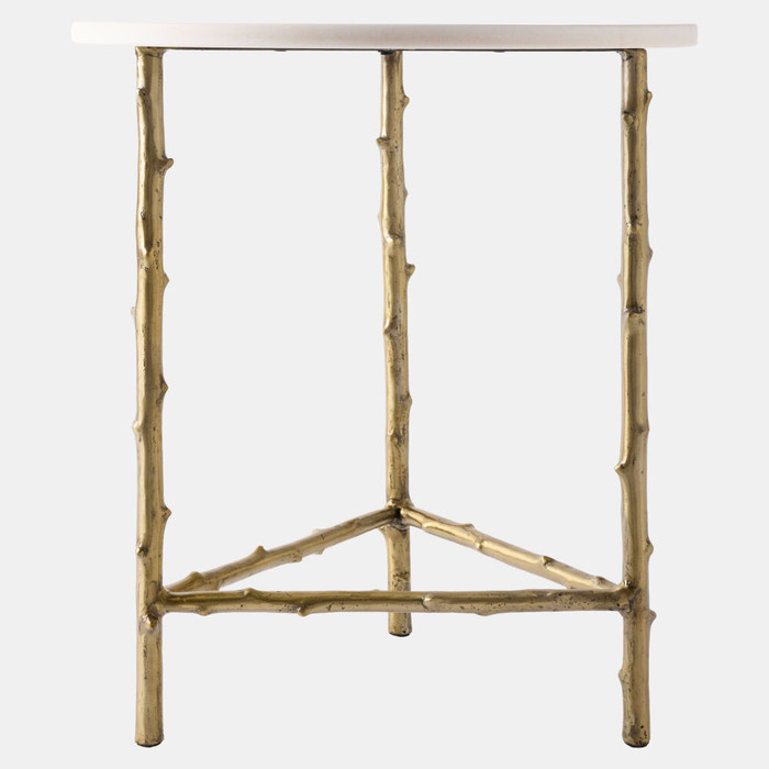 Global Views Spina 3-Legged Side Table - Brass