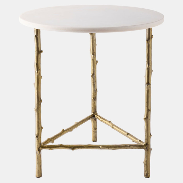 Global Views Spina 3-Legged Side Table - Brass