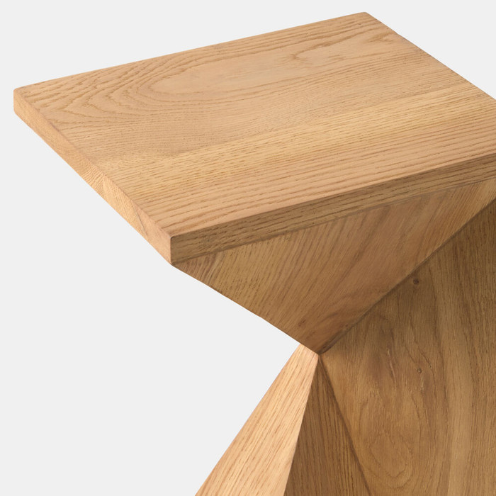 Global Views Asymmetrical Angle Side Table - Oak