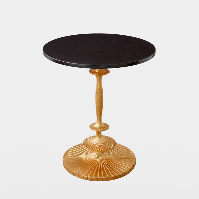 Global Views Lumisir Fluted Side Table - Gold Leaf