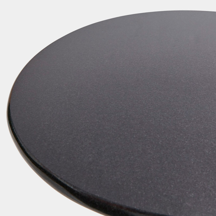 Global Views Faux Bois Side Table - Black Iron & Granite