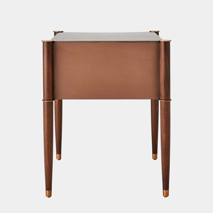 Global Views Triple Curve Side Table - Walnut