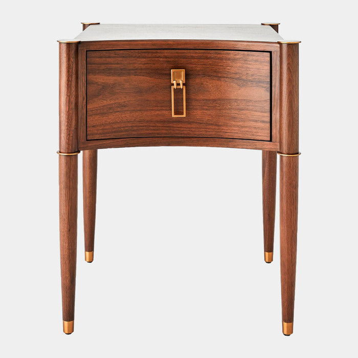 Global Views Triple Curve Side Table - Walnut