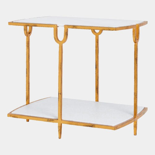 Global Views Usain Side Table - Gold