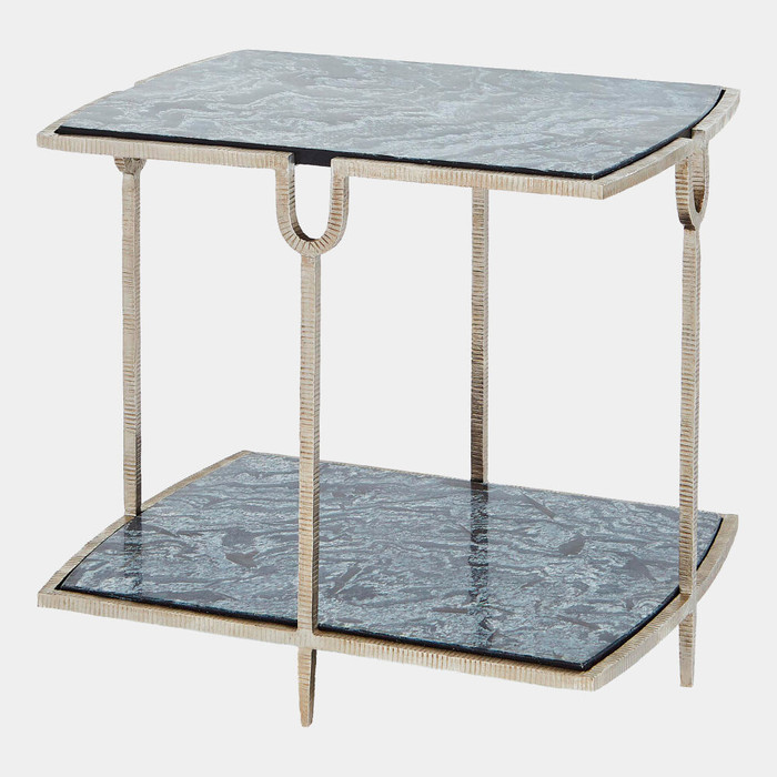 Global Views Usain Side Table - Silver