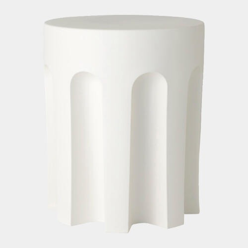 Global Views Arches Table - Matte White Ceramic