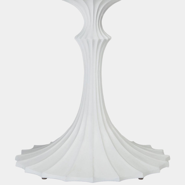 Global Views Cassian Flute 48" Dining Table - Marble & White