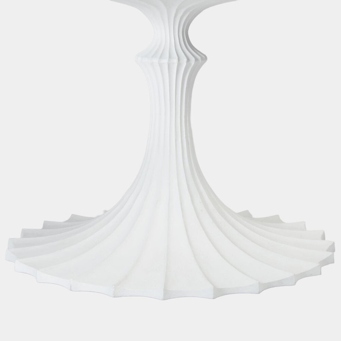 Global Views Cassian Flute 60" Dining Table - Marble & White