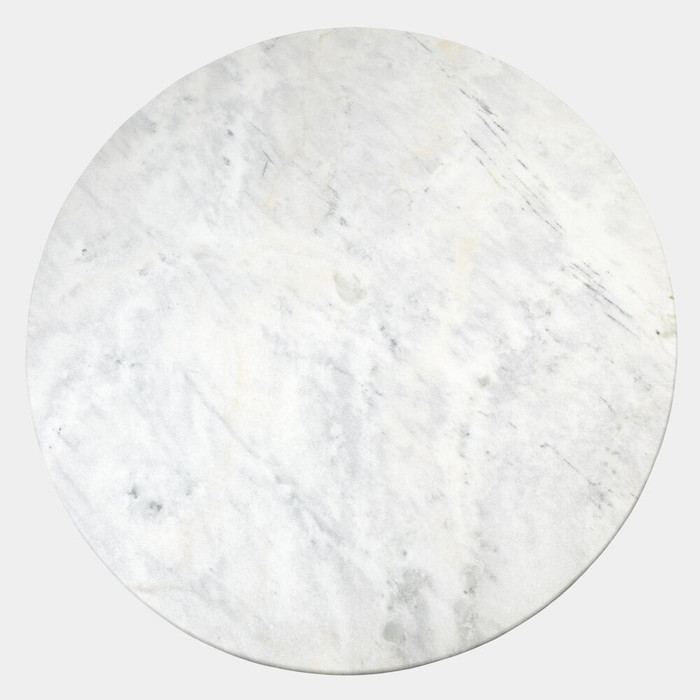 Global Views Cassian Flute 60" Dining Table - Marble & White
