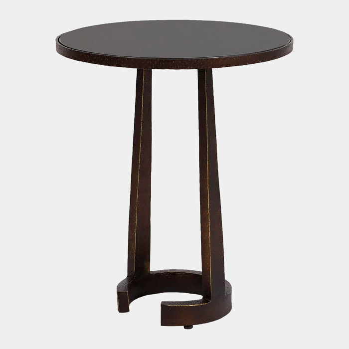 Global Views Cedilla Table - Bronze & Black Marble