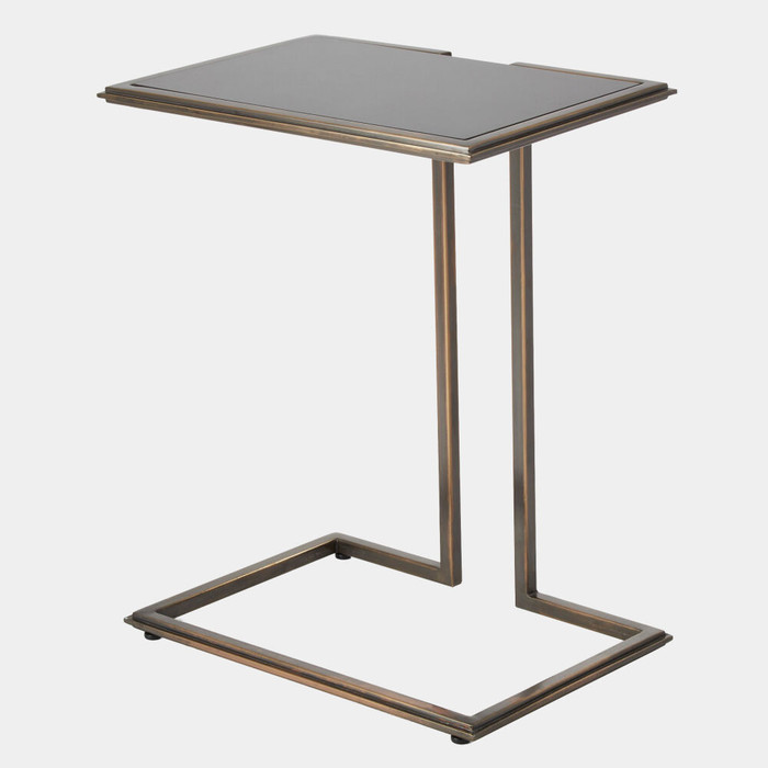 Global Views Cozy Up Table - Bronze Iron & Black Honed Granite