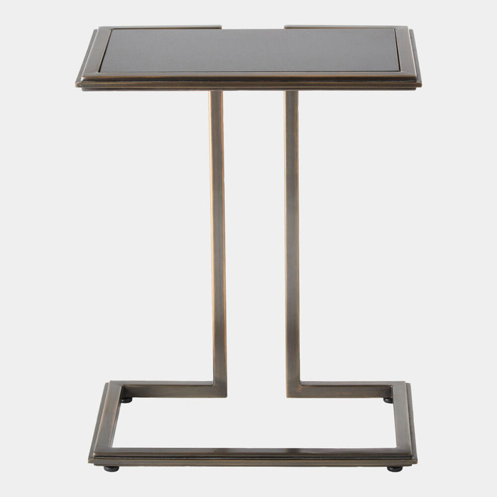 Global Views Cozy Up Table - Bronze Iron & Black Honed Granite