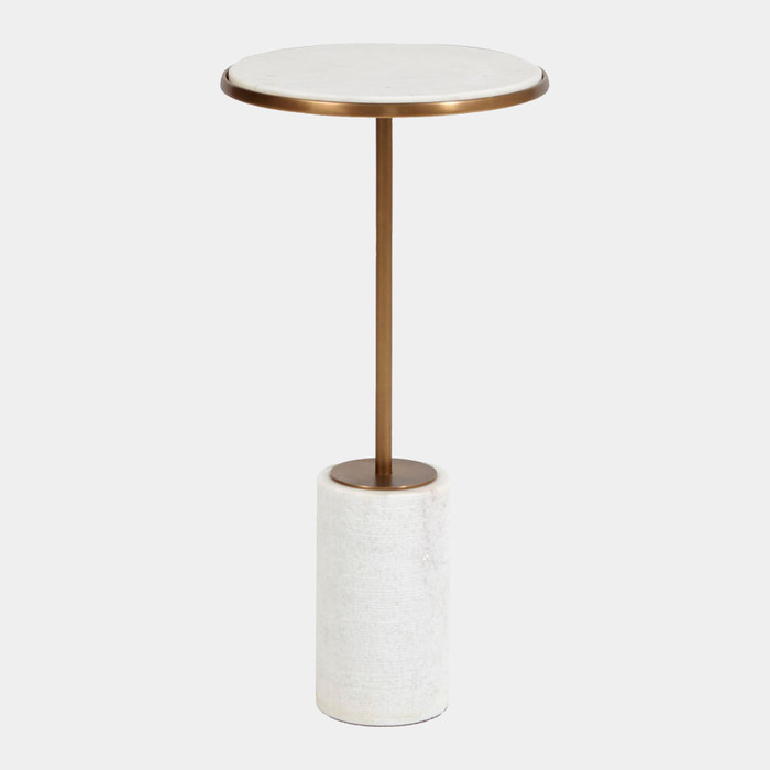 Global Views Flummox Short Cored Marble Table - Bronze