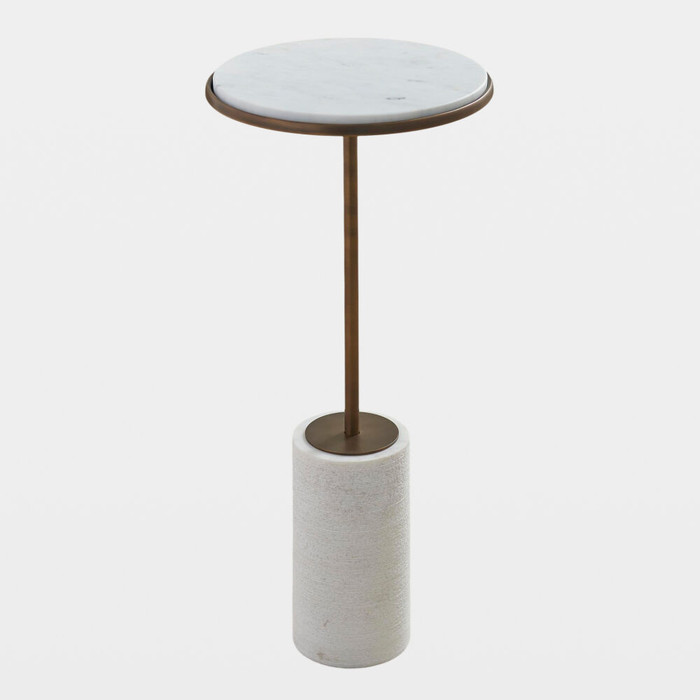 Global Views Flummox Short Cored Marble Table - Bronze