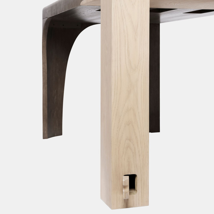 Global Views Surfrider Table - Gray & White Waxed Oak