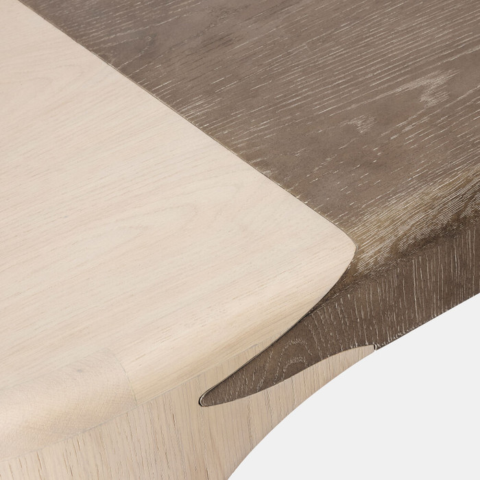 Global Views Surfrider Table - Gray & White Waxed Oak