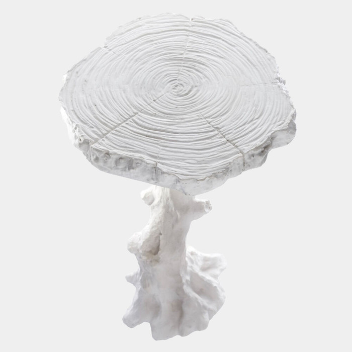Global Views Faux Bois Table - White Plaster