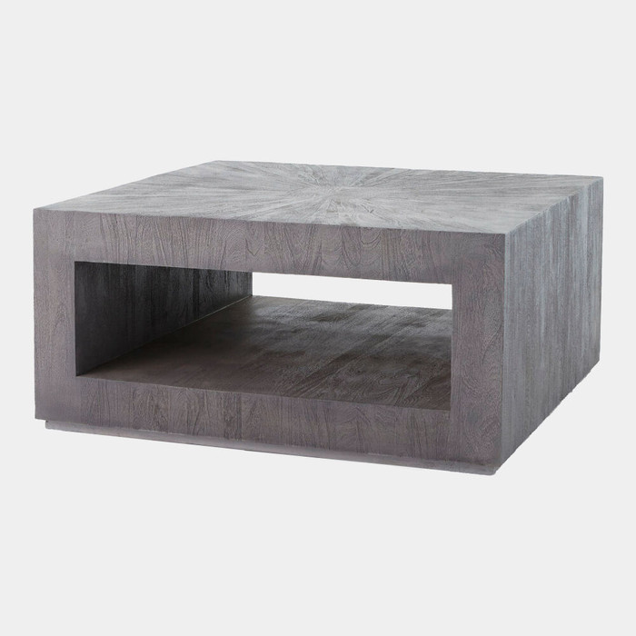 Global Views Driftwood Square Coffee Table - Gray