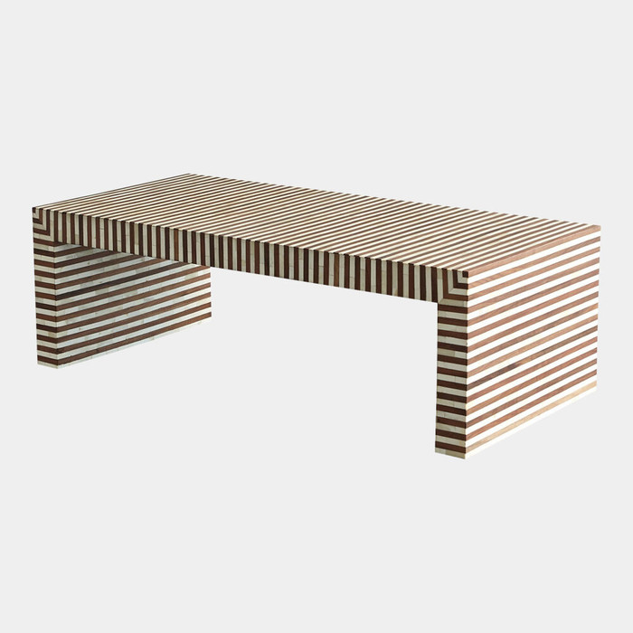 Global Views Sienna Coffee Table - Walnut & Bone