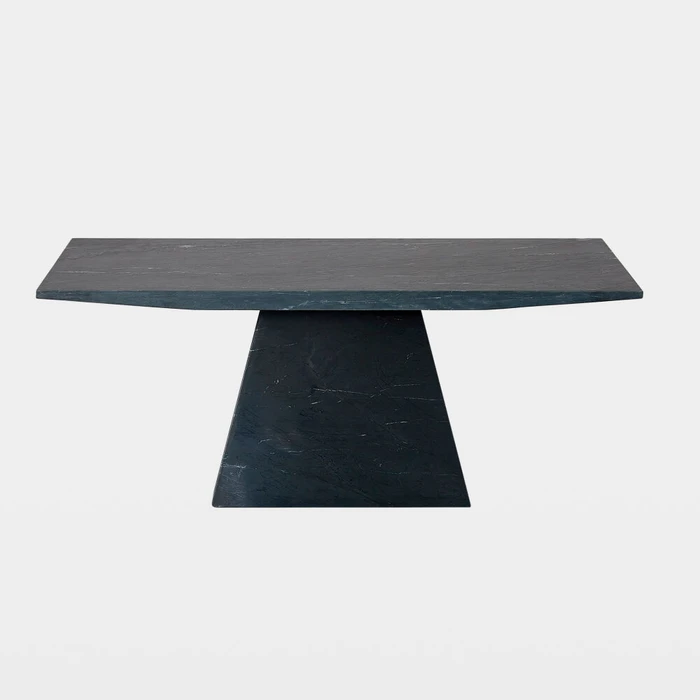 Global Views Aero Cocktail Table - Black Leathered Marble