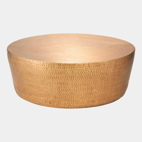 Global Views Izmir Hammered Cocktail Table - Antique Brass