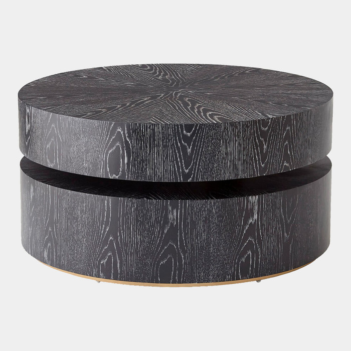Global Views Pivot Cocktail Table - Ebony Cerused