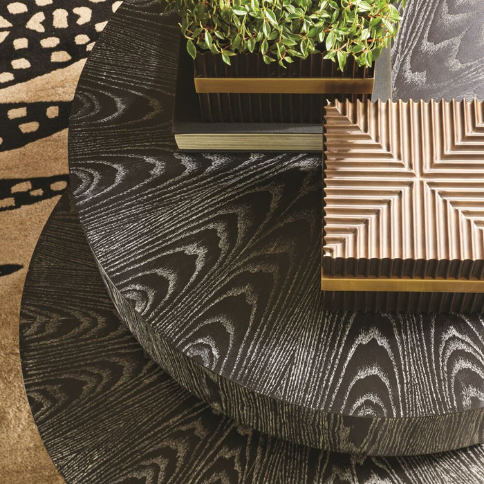 Global Views Pivot Cocktail Table - Ebony Cerused
