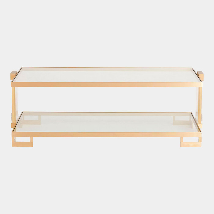 Global Views Rahling Cocktail Table - Brass & Glass