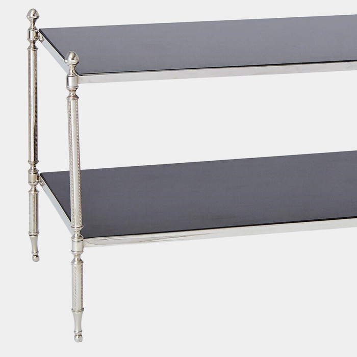 Global Views Acorn Cocktail Table - Nickel & Black Marble