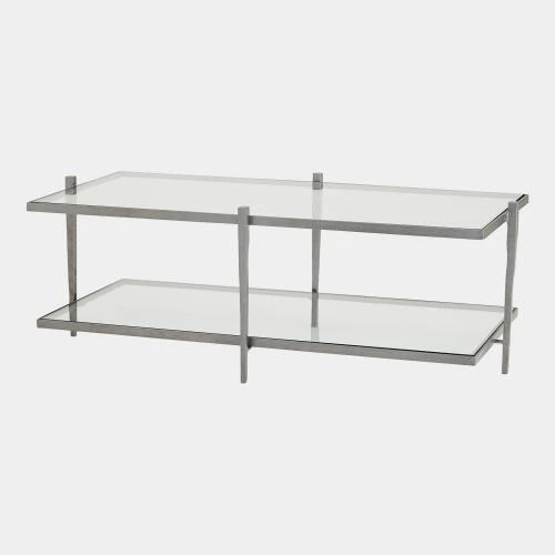 Global Views Laforge Cocktail Table - Natural Iron & Glass