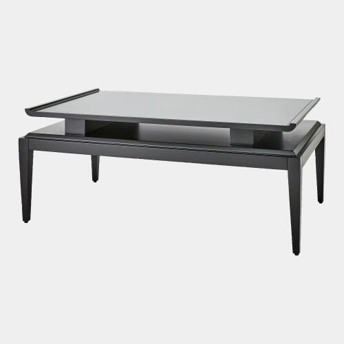 Global Views Poise Cocktail Table - Black Satin Lacquered Mahogany
