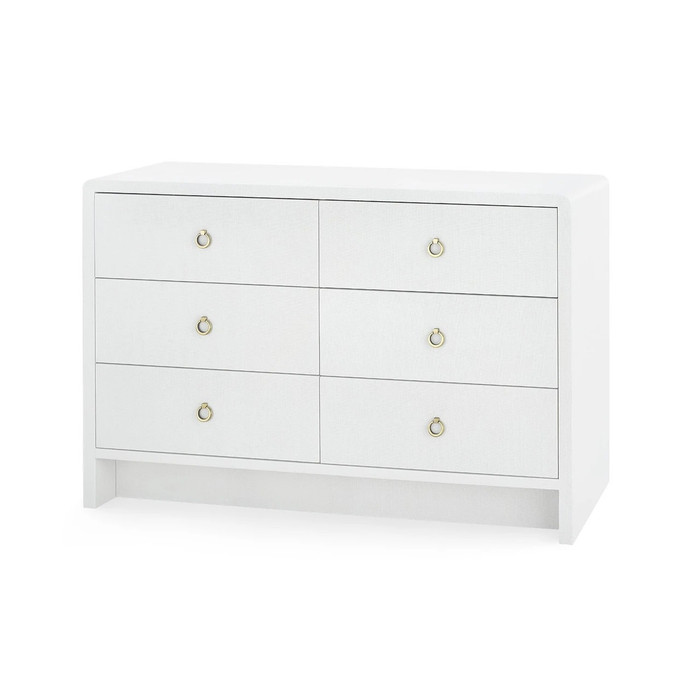 Villa & House Bryant Linen Extra Large 6-Drawer Dresser Chiffon White