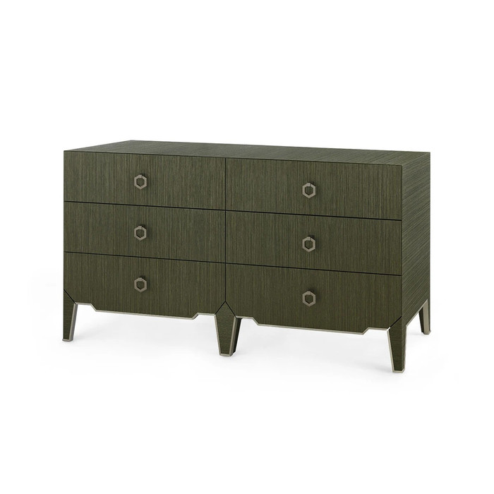 Villa & House Madeline Extra Large 6-Drawer Dresser Deep Olive