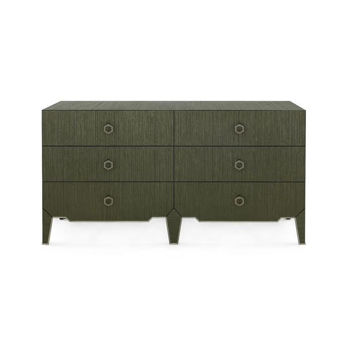 Villa & House Madeline Extra Large 6-Drawer Dresser Deep Olive