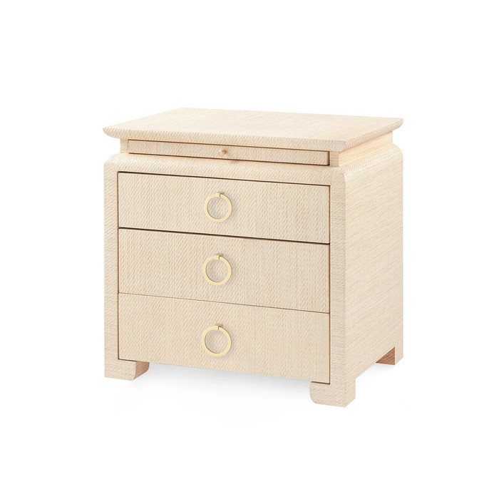 Villa & House Elina 3-Drawer Side Table Natural Twill