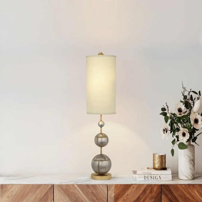 Lucas + McKearn Marie 35" Table Lamp in Silver Spheres