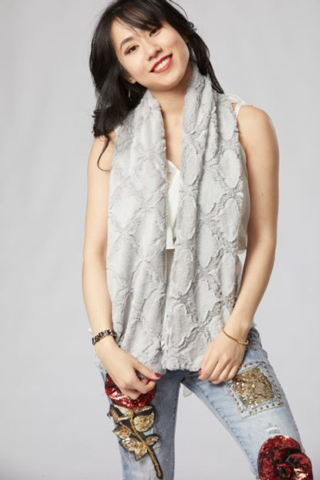 Moroccan Long Scarf in Silver