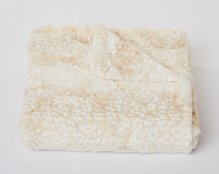 Siberian Leopard Cream and Beige Throw