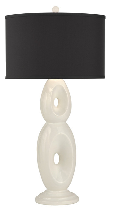 Thumprints Loop 32" White Glaze Table Lamp with Black Shade