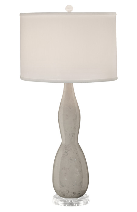 Thumprints Mercury 32" Table Lamp in White and Silver