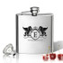 Stainless Steel Hip Flask (8 Oz) Personalized To Your Desire.  Pegasus Initial