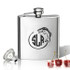 Stainless Steel Hip Flask (8 Oz) Personalized To Your Desire.  Fish Monogram
