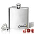 Stainless Steel Hip Flask (8 Oz) Personalized To Your Desire. Lower Corner Name Fancy.