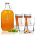 5 Piece Set: Growler  64 Oz.  & Pub Glass  16 Oz. (Set Of 4) Personalized Anchor Theme