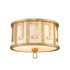  2 Light Lemuria Flush mount in Distressed Gold By Lucas McKearn